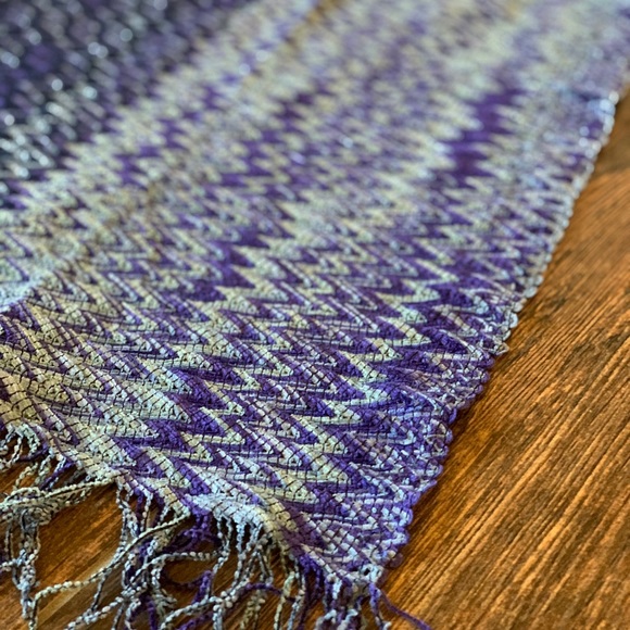 Missoni Orange Label Blue/Purple Knit Scarf - Picture 4 of 5